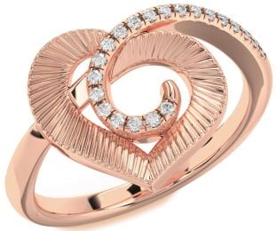 Diamond Rose Gold Heart Ring