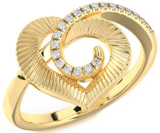 Diamond Gold Heart Ring