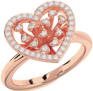 Diamond Rose Gold Heart Ring