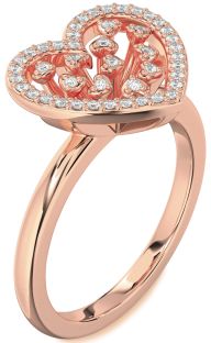Diamond Rose Gold Heart Ring