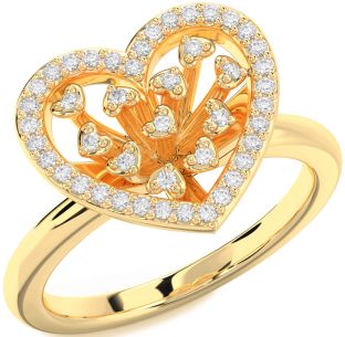Diamond Gold Heart Ring