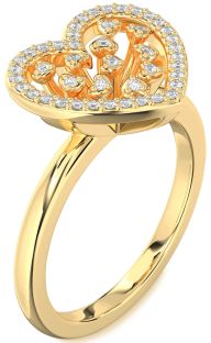 Diamond Gold Heart Ring
