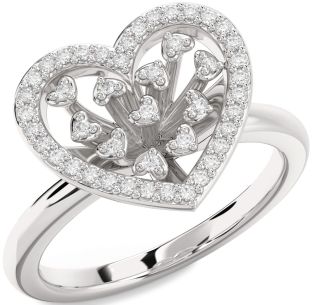 Diamond White Gold Heart Ring