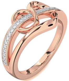 Diamond Rose Gold Infinity Heart Ring