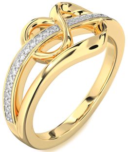 Diamond Gold Infinity Heart Ring