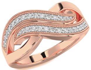 Diamond Rose Gold Infinity Round Ring