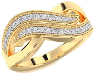 Diamond Gold Infinity Round Ring