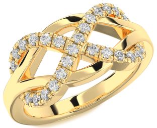 Diamond Gold Silver Infinity Ring
