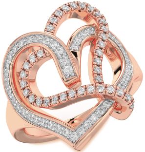 Diamond Rose Gold Heart Ring