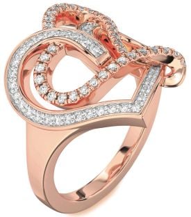 Diamond Rose Gold Heart Ring