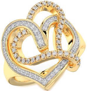 Diamond Gold Heart Ring