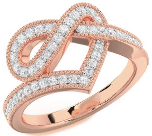Diamond Rose Gold Infinity Heart Ring