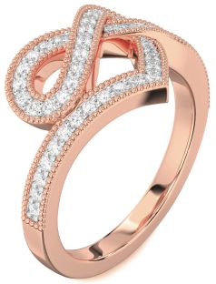 Diamond Rose Gold Infinity Heart Ring