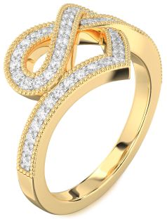 Diamond Gold Infinity Heart Ring