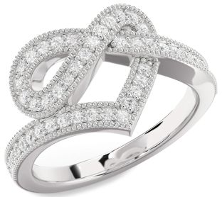 Diamond Platinum Infinity Heart Ring