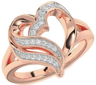 Diamond Rose Gold Heart Ring