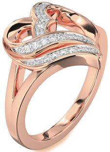 Diamond Rose Gold Heart Ring