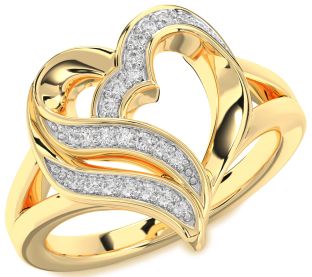 Diamond Gold Heart Ring