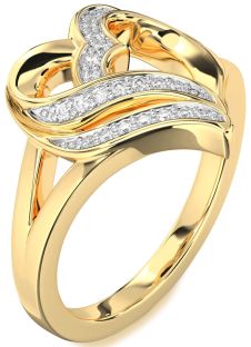 Diamond Gold Heart Ring