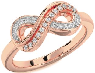 Diamond Rose Gold Infinity Round Ring