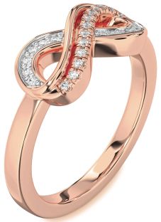 Diamond Rose Gold Infinity Round Ring