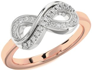 Diamond White Rose Gold Infinity Round Ring