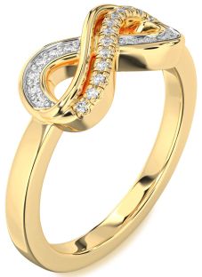 Diamond Gold Infinity Round Ring
