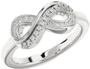 Diamond White Gold Infinity Round Ring