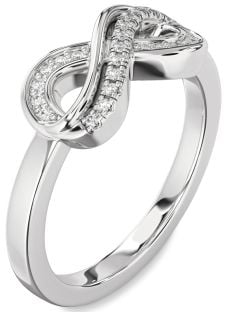 Diamond White Gold Infinity Round Ring
