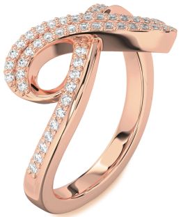 Diamond Rose Gold Infinity Round Pave Ring