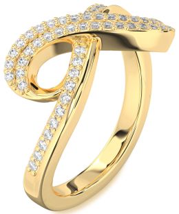 Diamond Gold Infinity Round Pave Ring