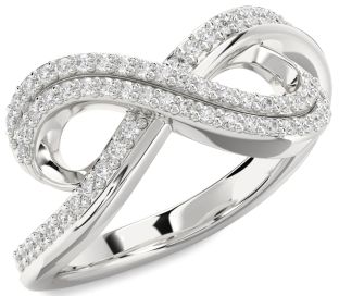 Diamond White Gold Infinity Round Pave Ring