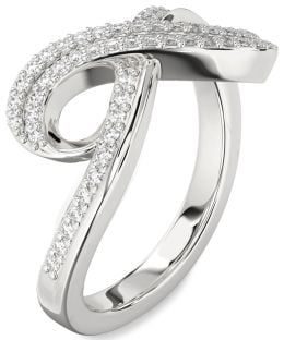 Diamond White Gold Infinity Round Pave Ring
