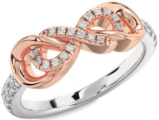Diamond White Rose Gold Infinity Ring