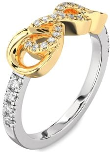 Diamond Silver & 10K gold Infinity Ring