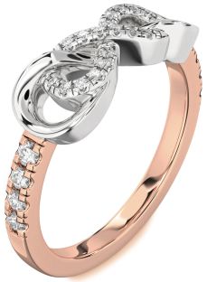 Diamond Platinum & Rose Gold Infinity Ring