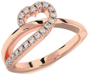 Diamond Rose Gold Heart Ring