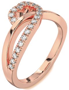 Diamond Rose Gold Heart Ring