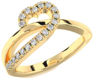 Diamond Gold Heart Ring
