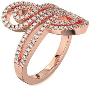 Diamond Rose Gold Infinity Round Pave Ring