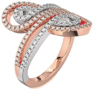 Diamond White Rose Gold Infinity Round Pave Ring