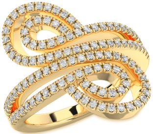 Diamond Gold Infinity Round Pave Ring