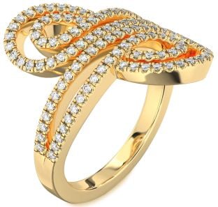 Diamond Gold Infinity Round Pave Ring