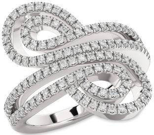 Diamond White Gold Infinity Round Pave Ring