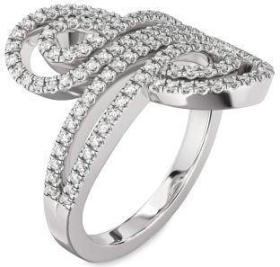 Diamond White Gold Infinity Round Pave Ring