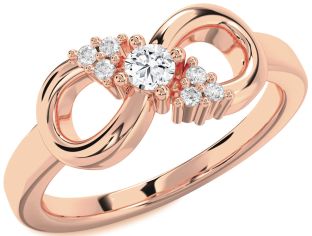 Diamond Rose Gold Infinity Round Promise Ring