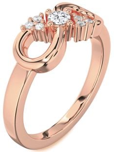 Diamond Rose Gold Infinity Round Promise Ring