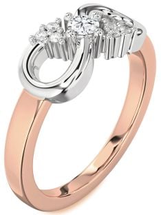 Diamond White Rose Gold Infinity Round Promise Ring