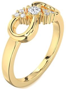 Diamond Gold Infinity Round Promise Ring
