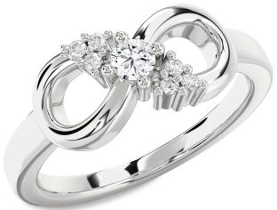 Diamond White Gold Infinity Round Promise Ring